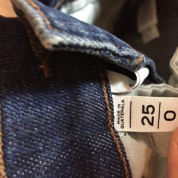 Ann Taylor LOFT Midrise Lightly Distressed Dark Wash Skinny Jeans 25 / 0 - Picture 6 of 6